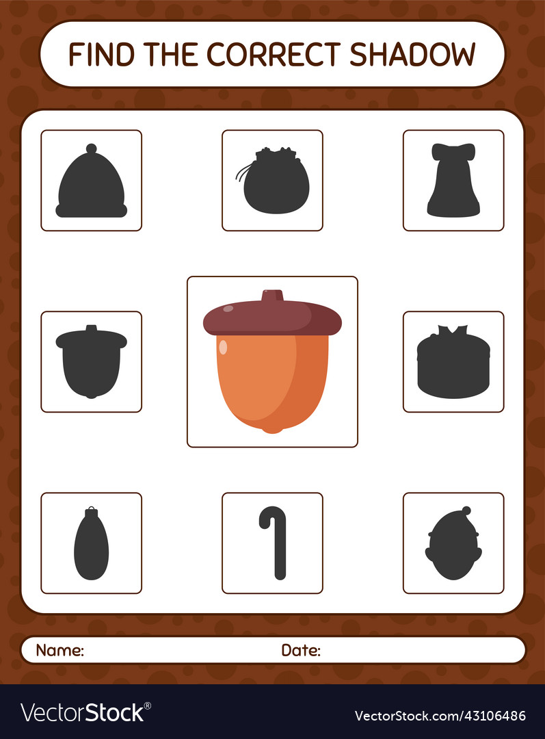 Find the correct shadows game with acorn