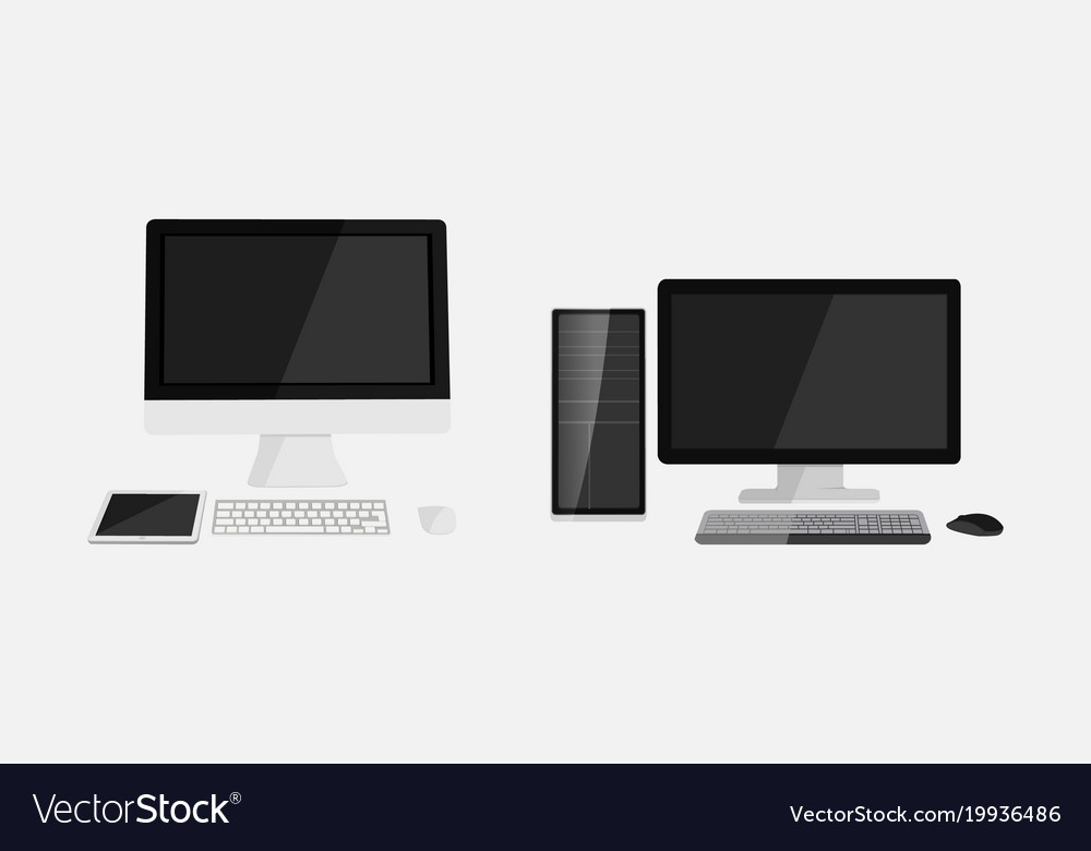 Flat design pc Royalty Free Vector Image - VectorStock