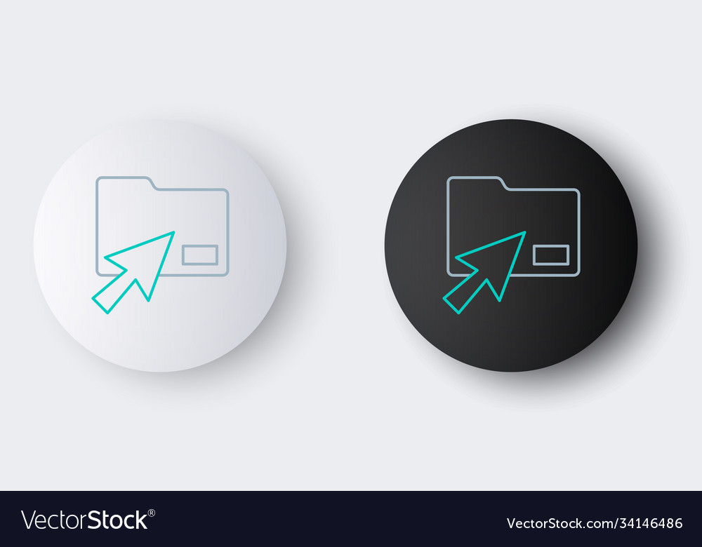 Line cursor click document folder icon isolated vector image Line cursor click document folder icon isolated