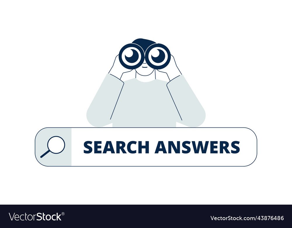 Man looking with binocular and search bar Vector Image Man looking with binocular and search bar