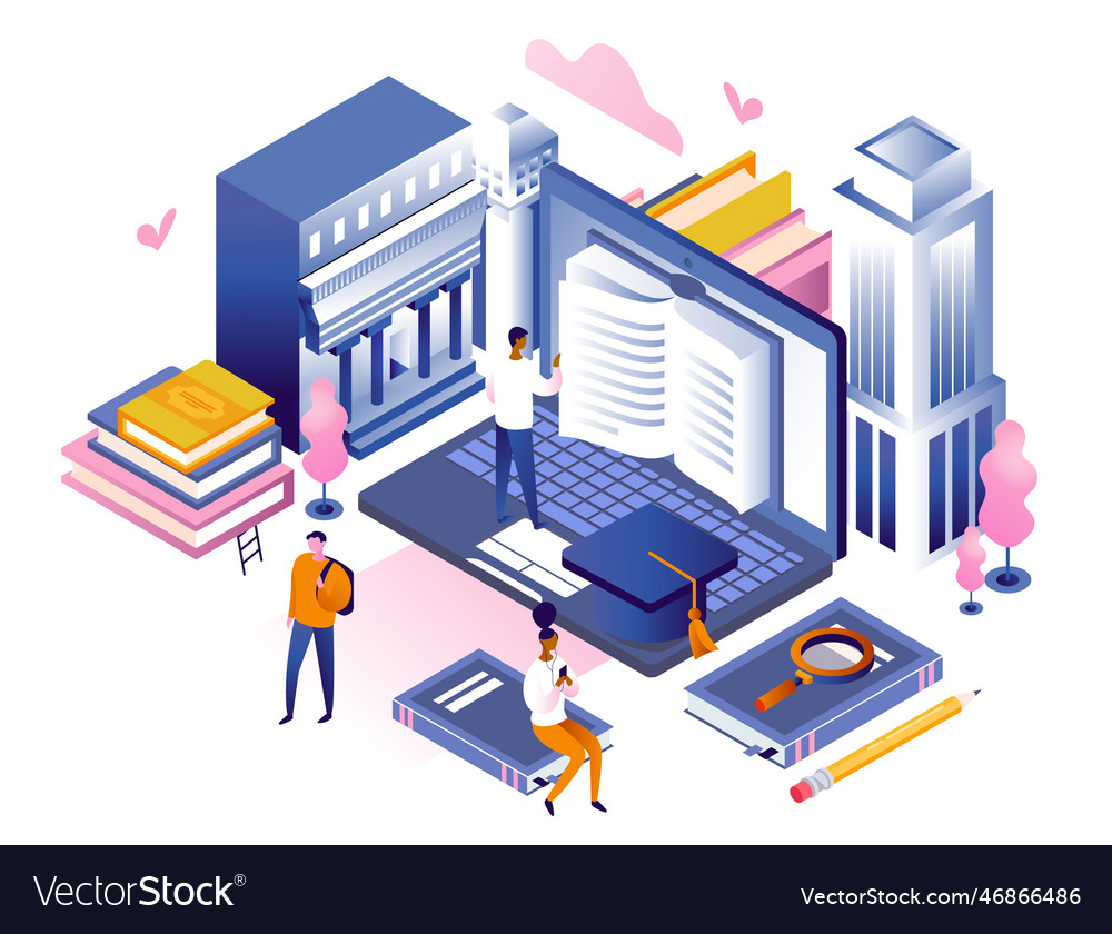 Online learning concept Royalty Free Vector Image