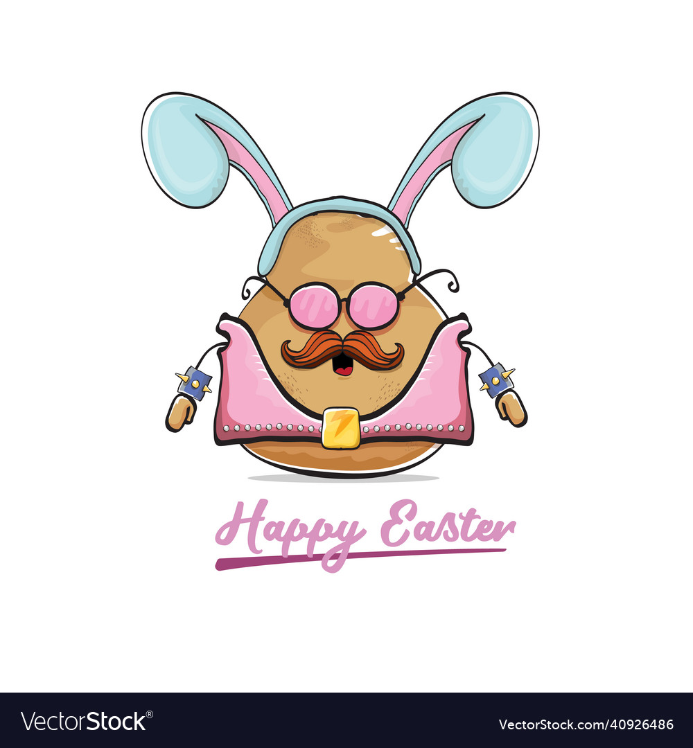 Rock star easter potato funny cartoon