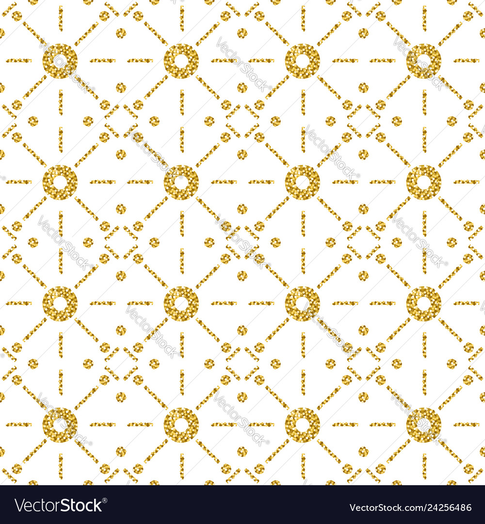 Seamless pattern with golden glittering circles Vector Image Seamless pattern with golden glittering circles