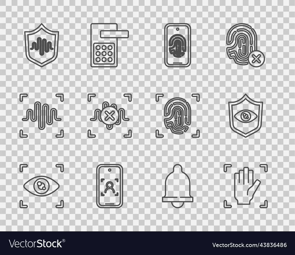 Set line eye scan palm print recognition mobile