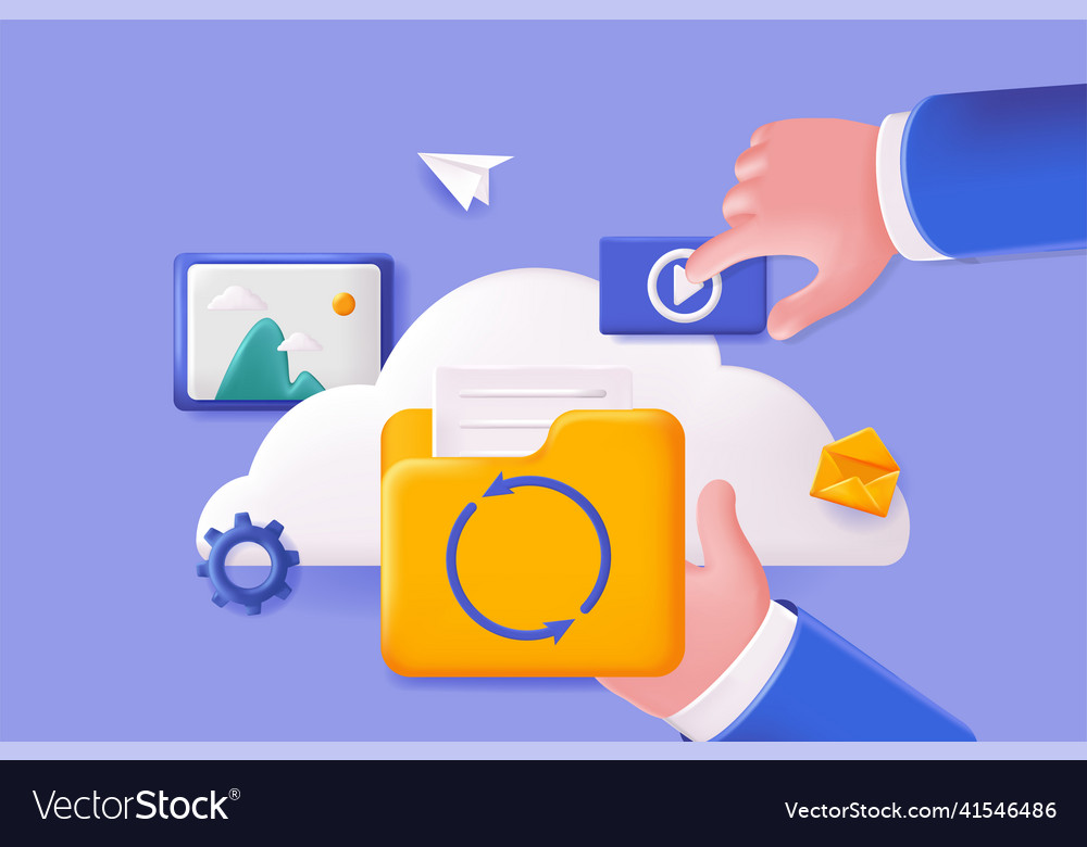 Sharing document concept 3d vector image Sharing document concept 3d