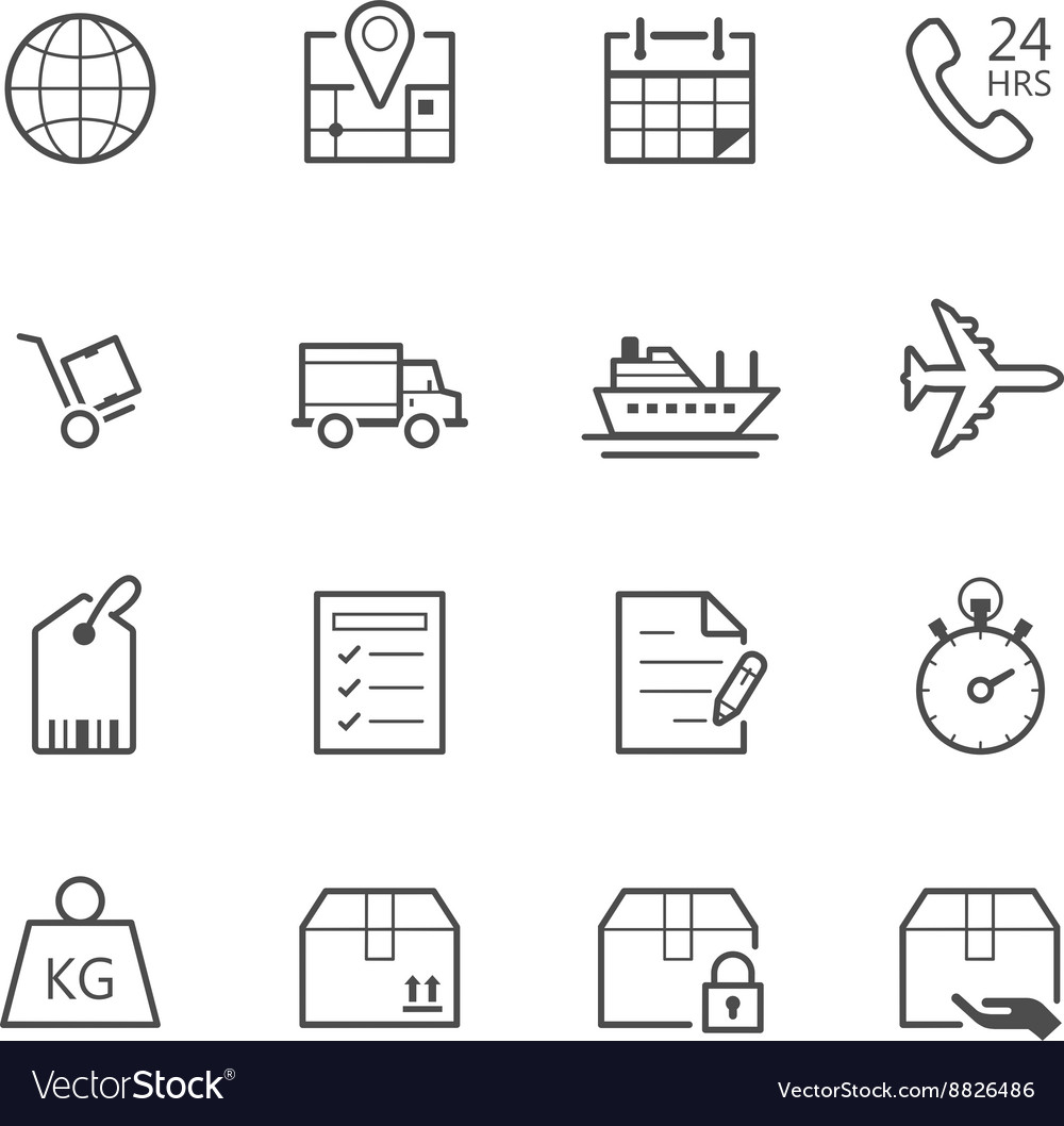 Shipping Logistics Icons Set