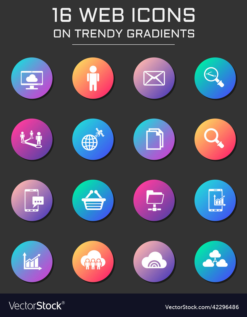 Social network web icons on colorful buttons Vector Image Social network web icons on colorful buttons