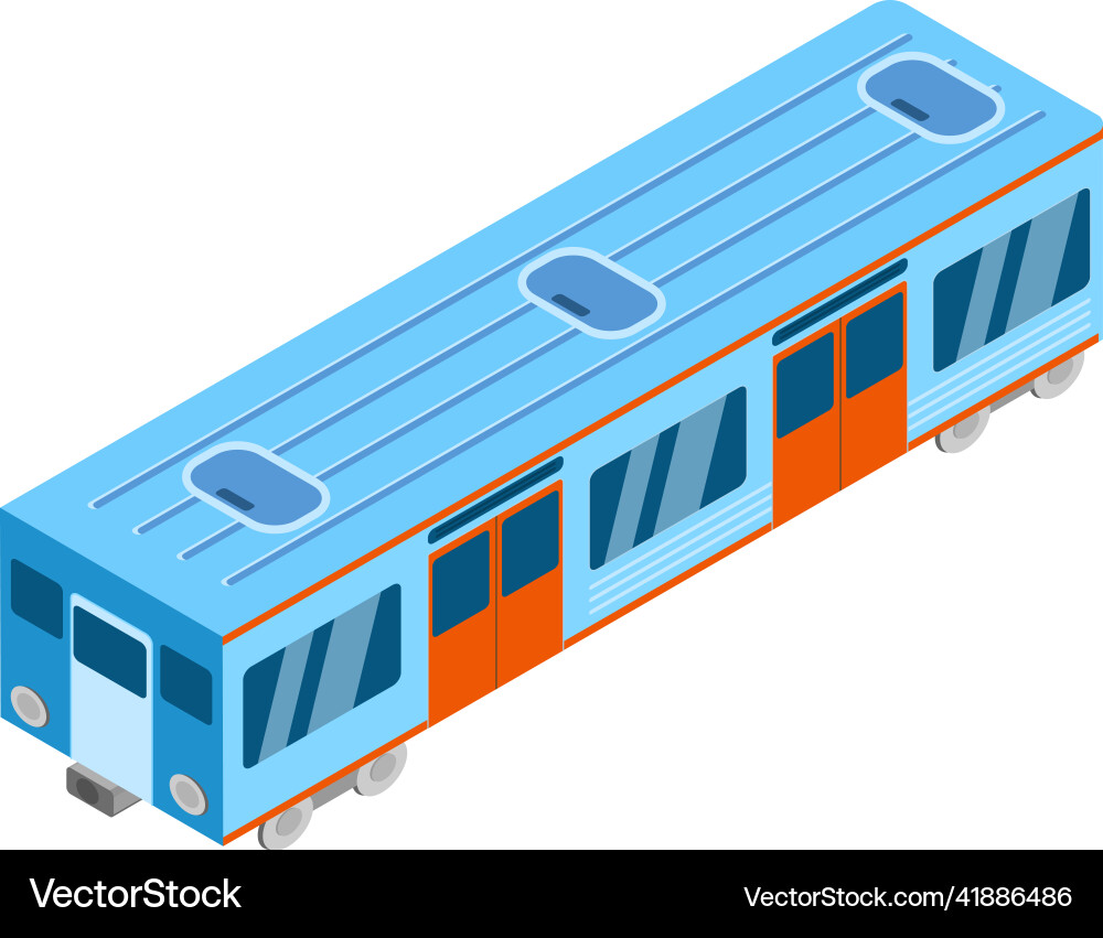 Train car isometric composition Royalty Free Vector Image