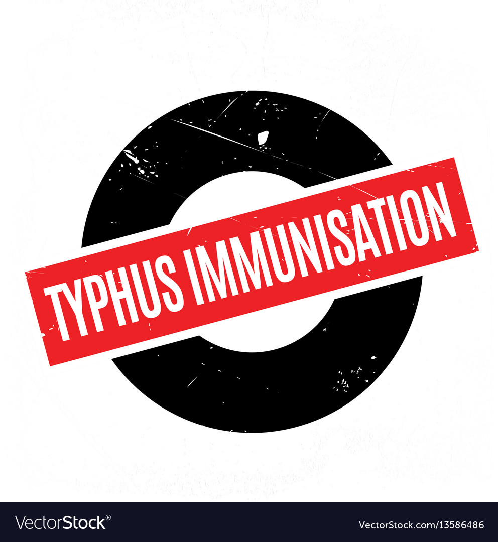 Typhus immunisation rubber stamp