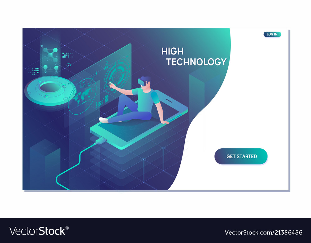 Visual reality concept man using