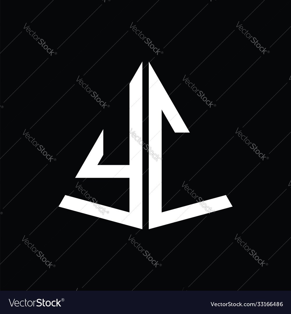 Y c white triangle initials with a black