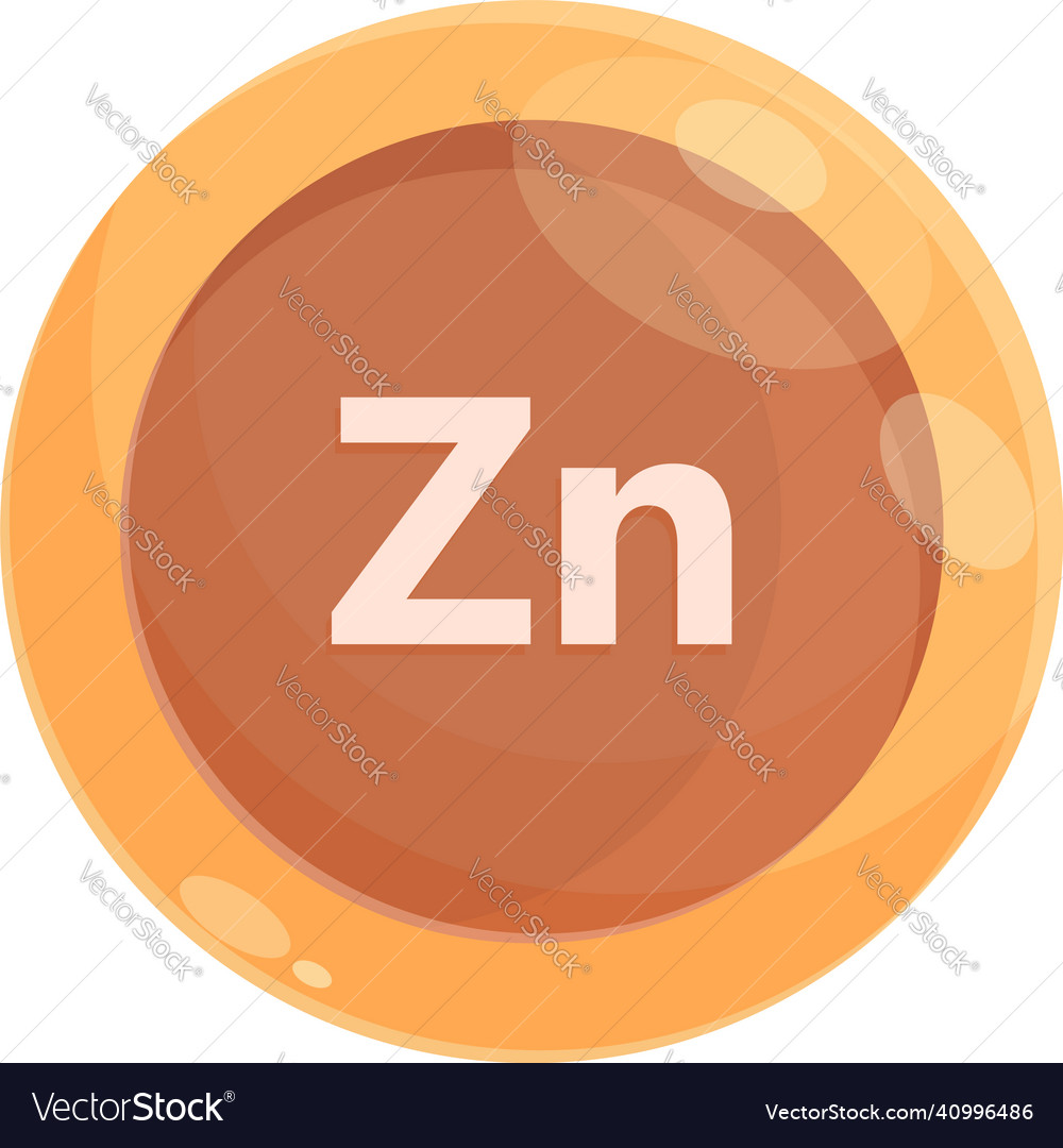 Zinc tablet icon cartoon mineral food Royalty Free Vector