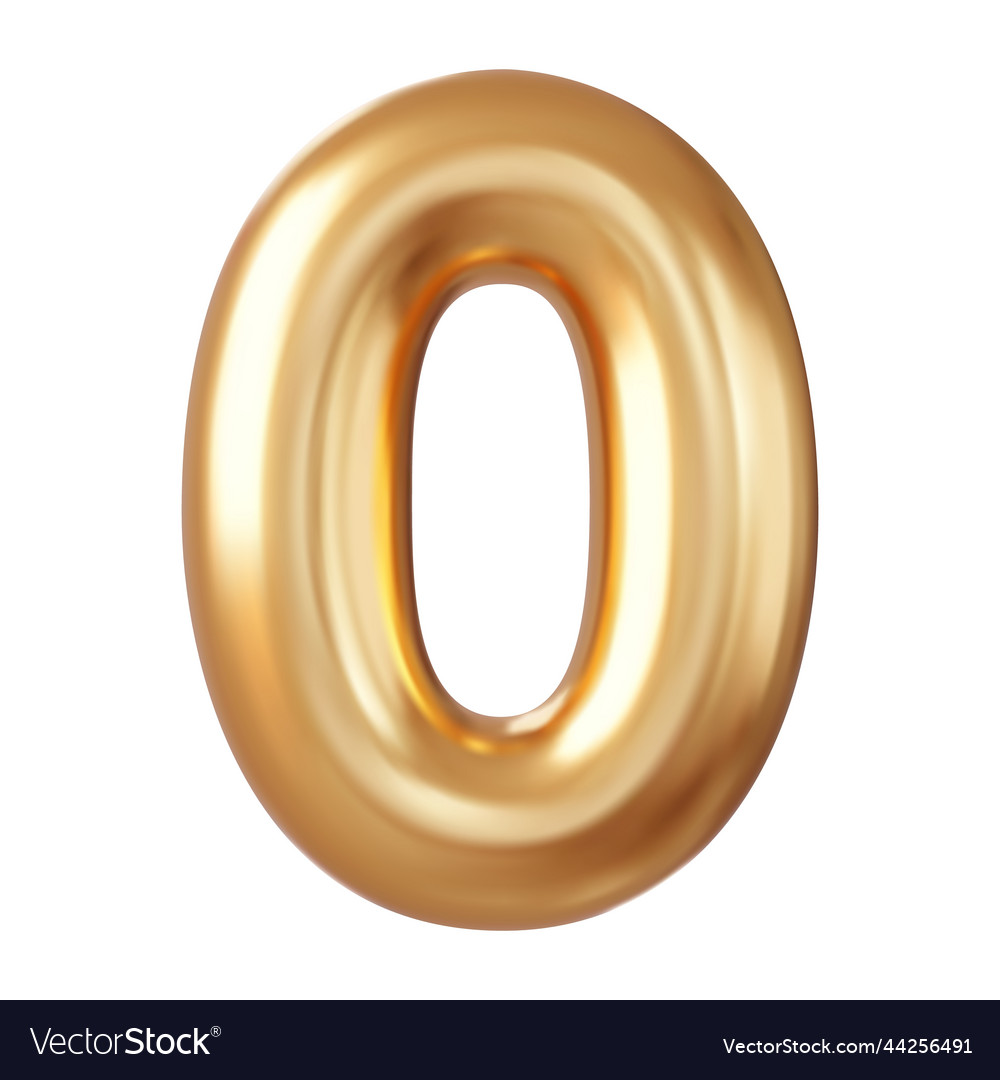 3d number 0 zero number sign red color Royalty Free Vector