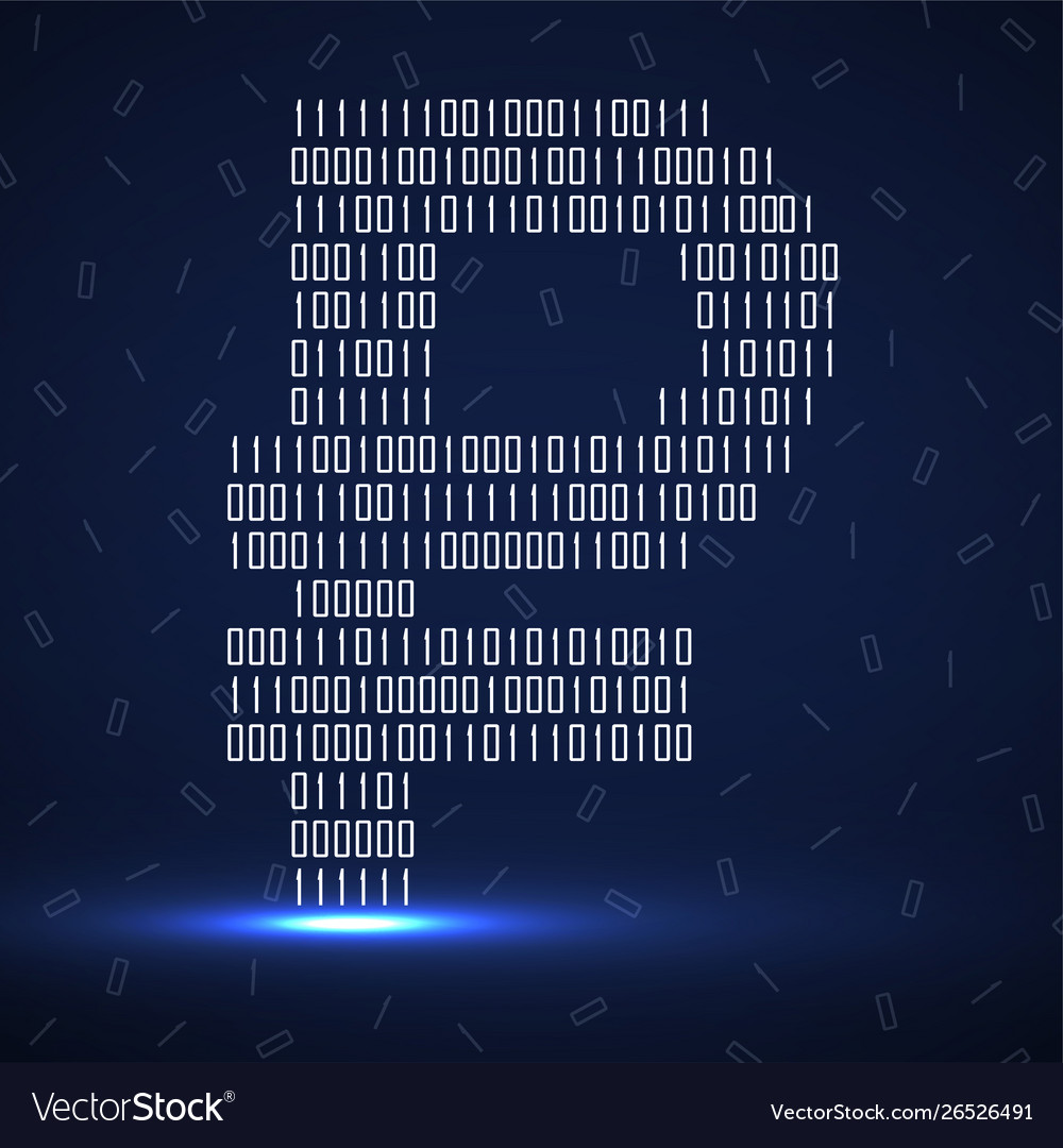 Abstraktes Zeichen ruble binäre Code mit Neonlicht vector image Abstraktes Zeichen ruble binäre Code mit Neonlicht