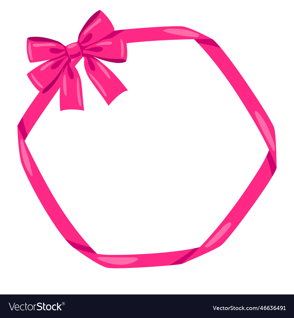 Background with pink satin gift bow card Vector Image