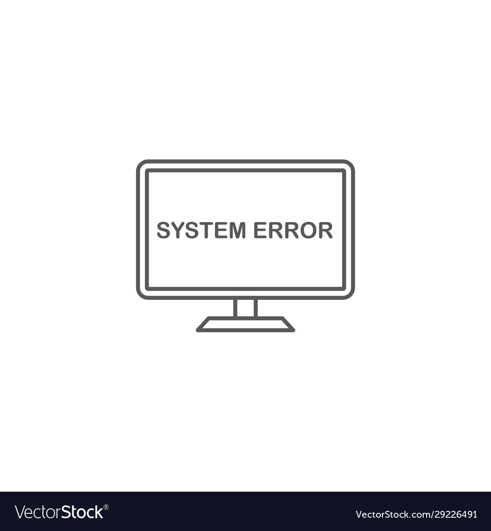 Computer error screen icon concept isolated vector image Computer error screen icon concept isolated