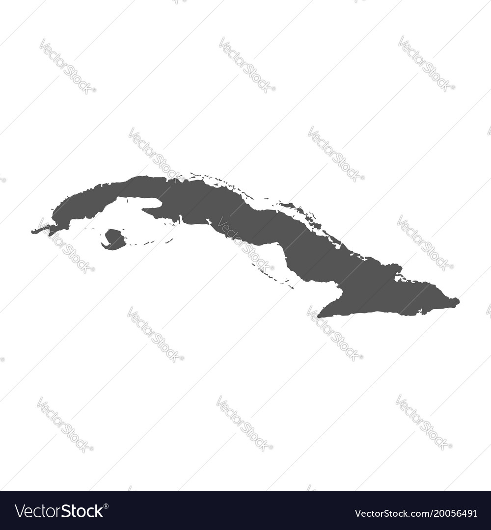 Cuba Map Black Icon On White Background Royalty Free Vector