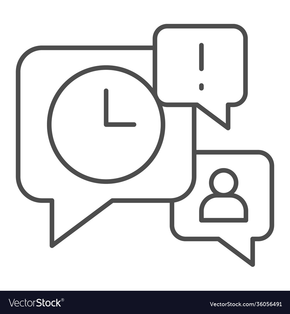 Dialog with clock exclamation sign and user vector image Dialog with clock exclamation sign and user