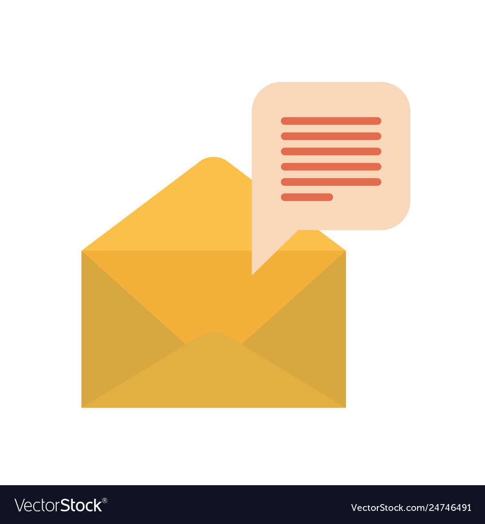 Envelope with speech bubble isolated icon