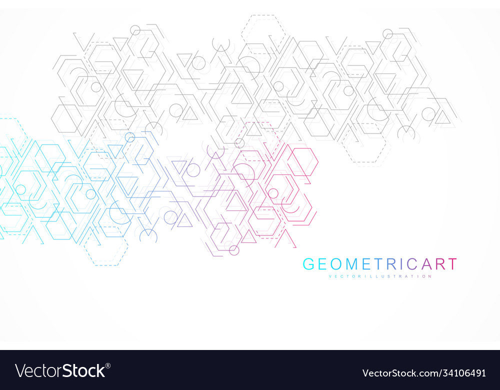 Geometric abstract background with connected line vector image Geometric abstract background with connected line