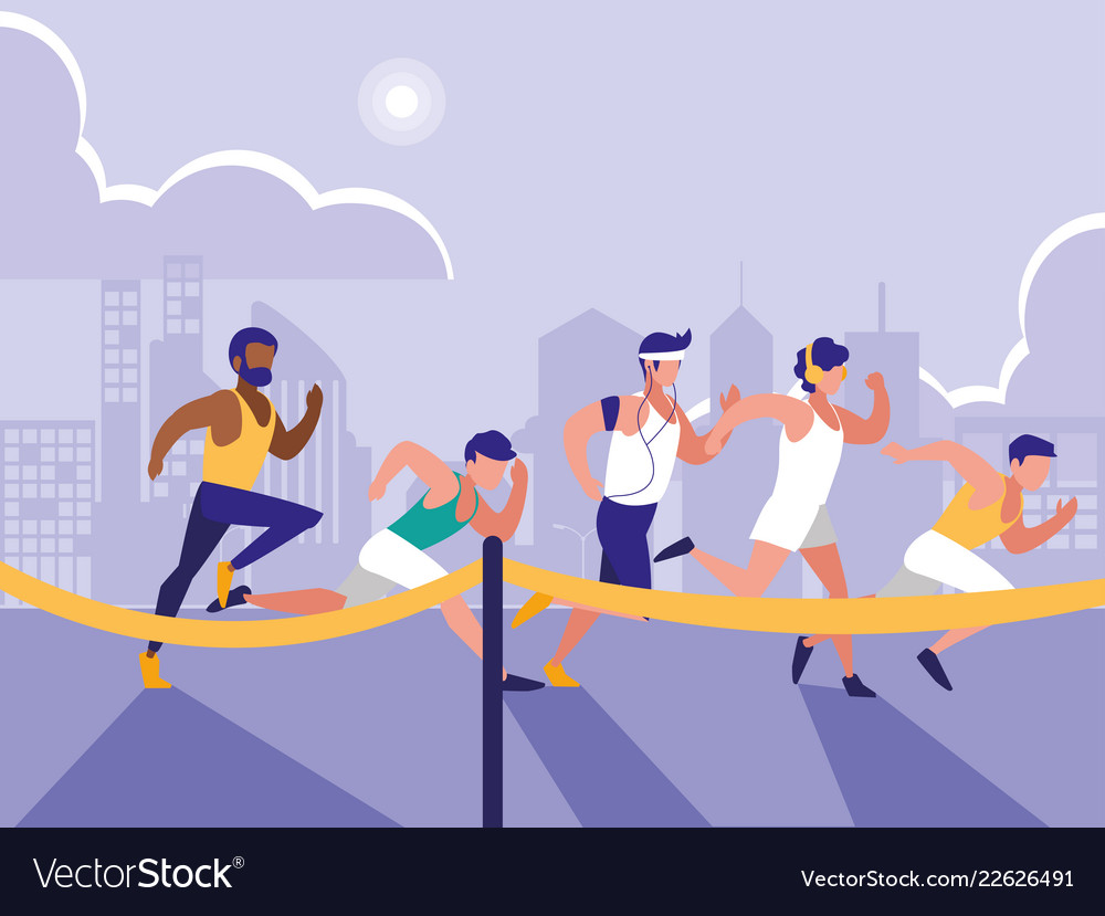 Male athletics race avatar character Royalty Free Vector