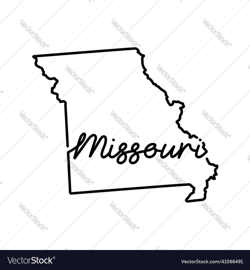 Missouri Us State Outline Map With The Handwritten