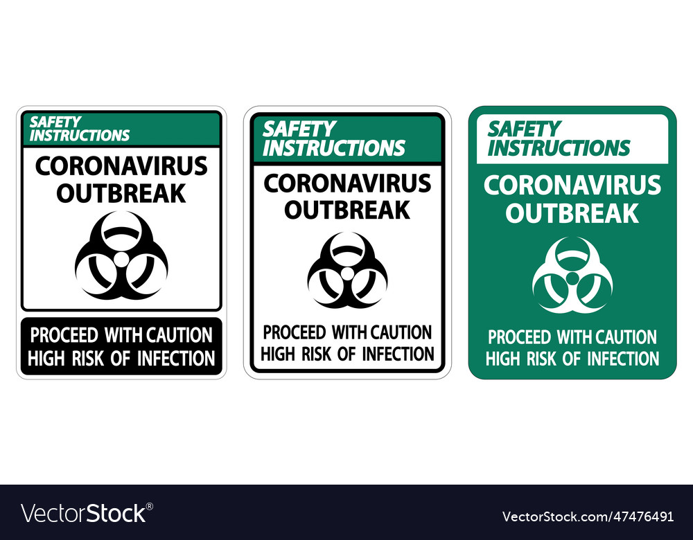 Safety instructions coronavirus outbreak sign Vector Image