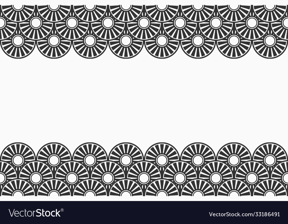 Seamless horizontal border pattern black vector image Seamless horizontal border pattern black