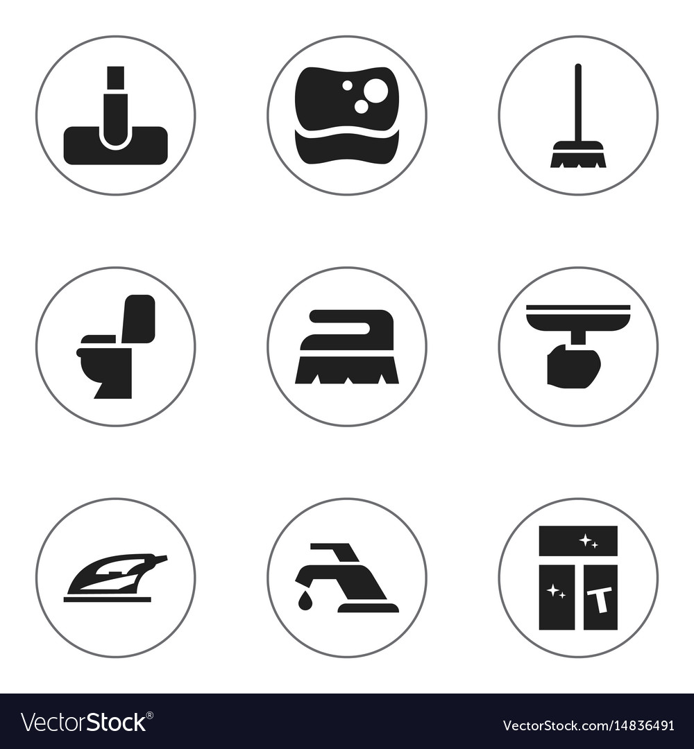Set of 9 editable cleanup icons includes symbols