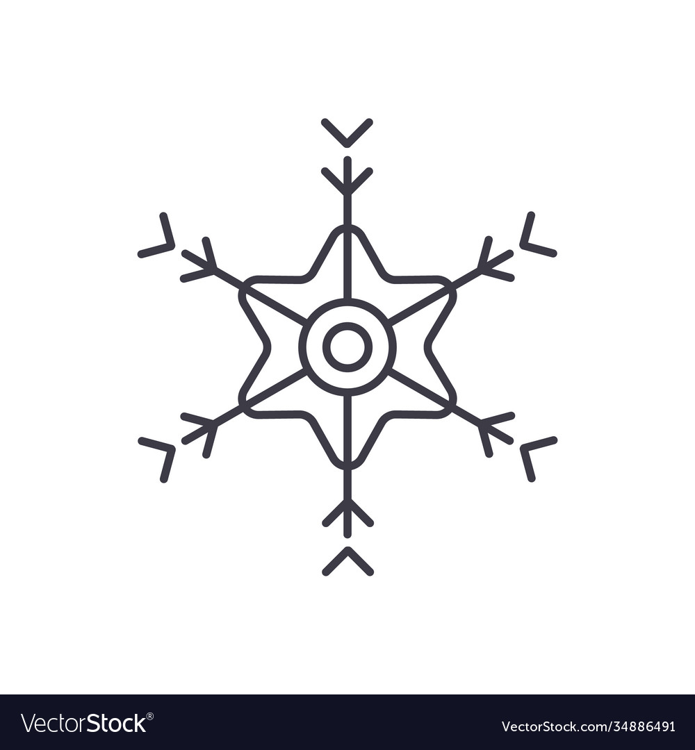 Snowflakes icon linear isolated