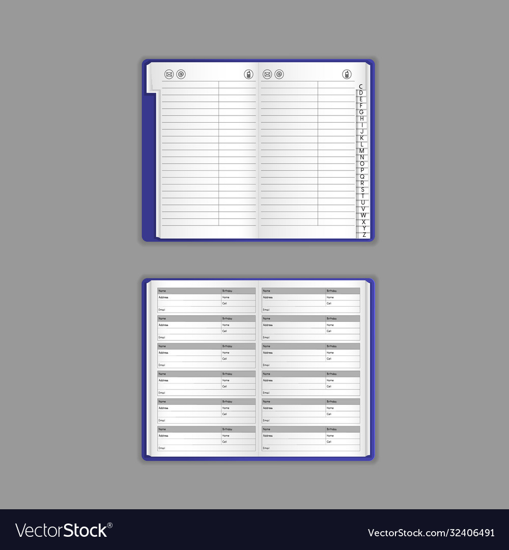 Template layout beautiful realistic notebook
