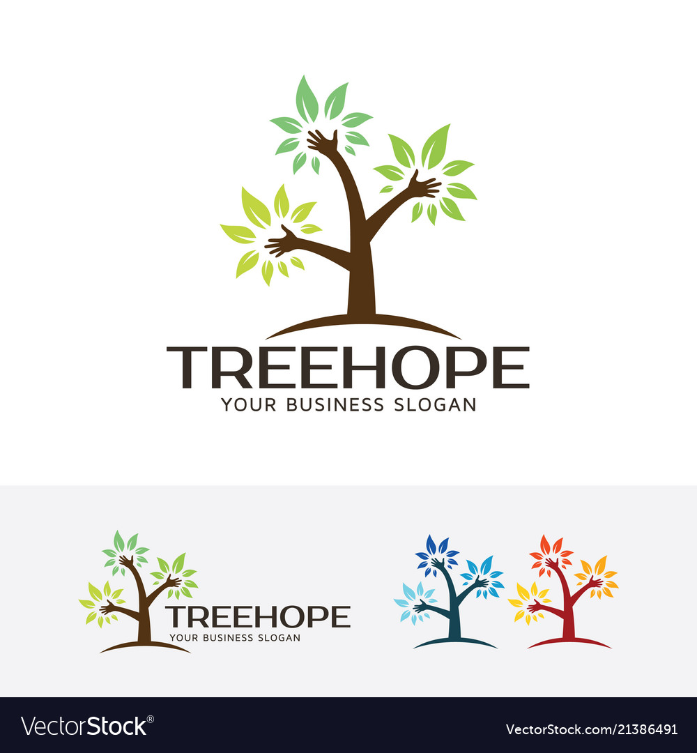 Tree hope logo Royalty Free Vector Image - VectorStock