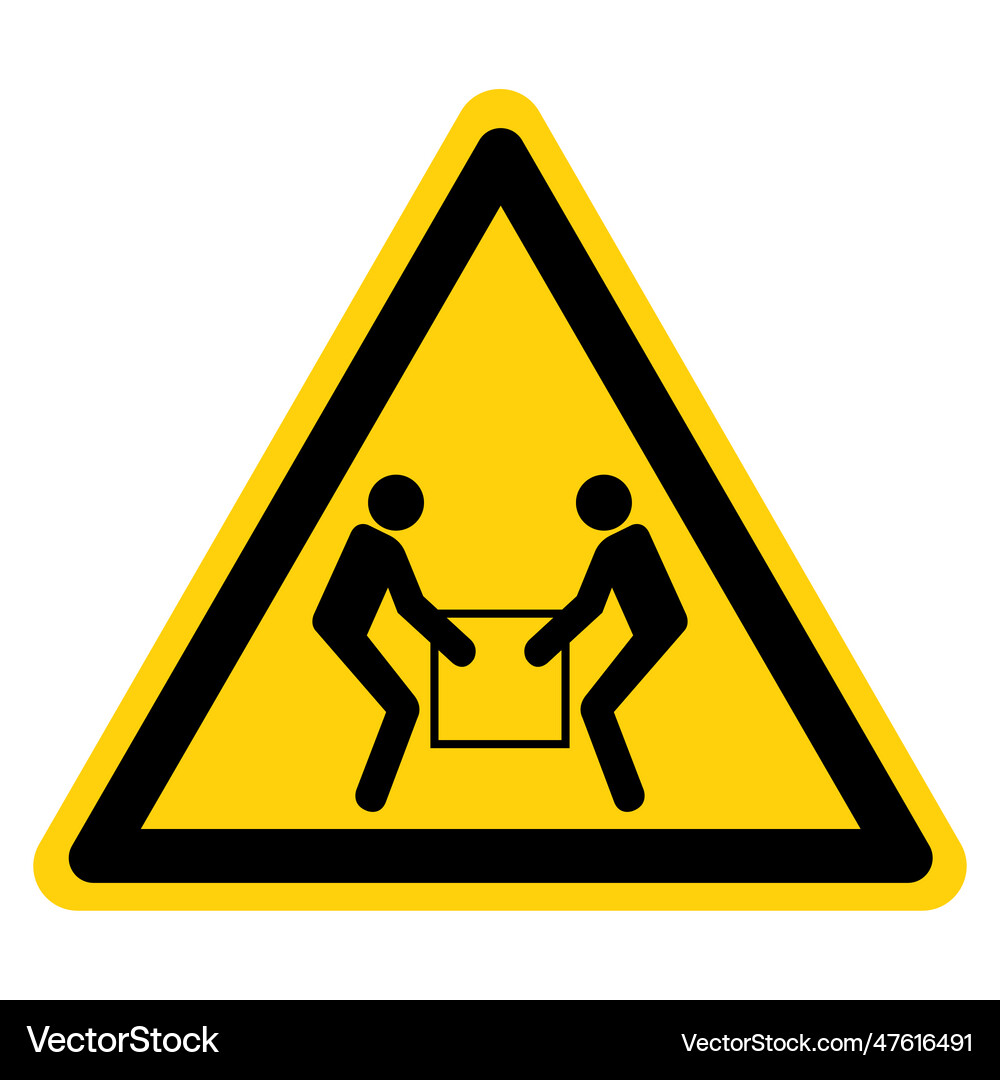 Use two person lift symbol sign isolate on white Vector Image