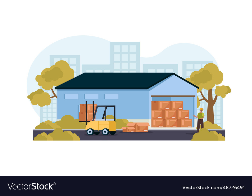 Warehouse logistic flat Royalty Free Vector Image