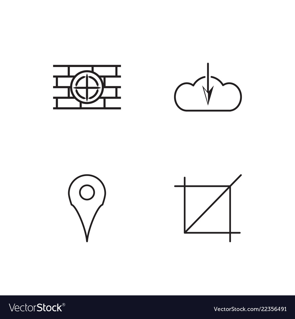 Web simple outlined icons set vector image Web simple outlined icons set