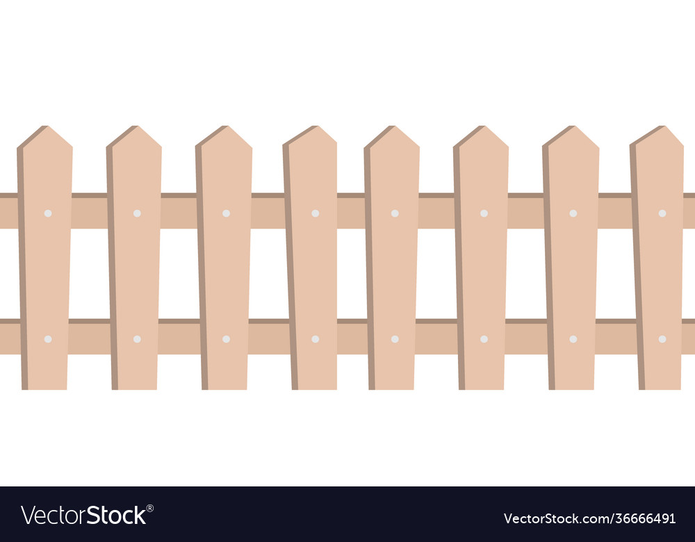 Wooden fence seamless pattern on white background