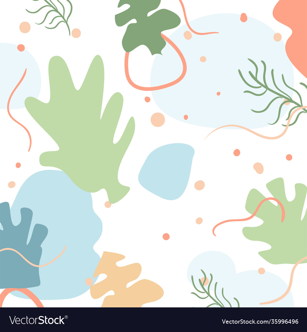 Abstract pattern background with leaves and points