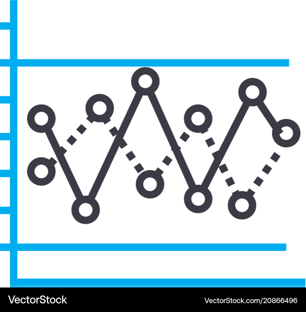 Chart Combination Icon - Thin Line Royalty Free Vector Image