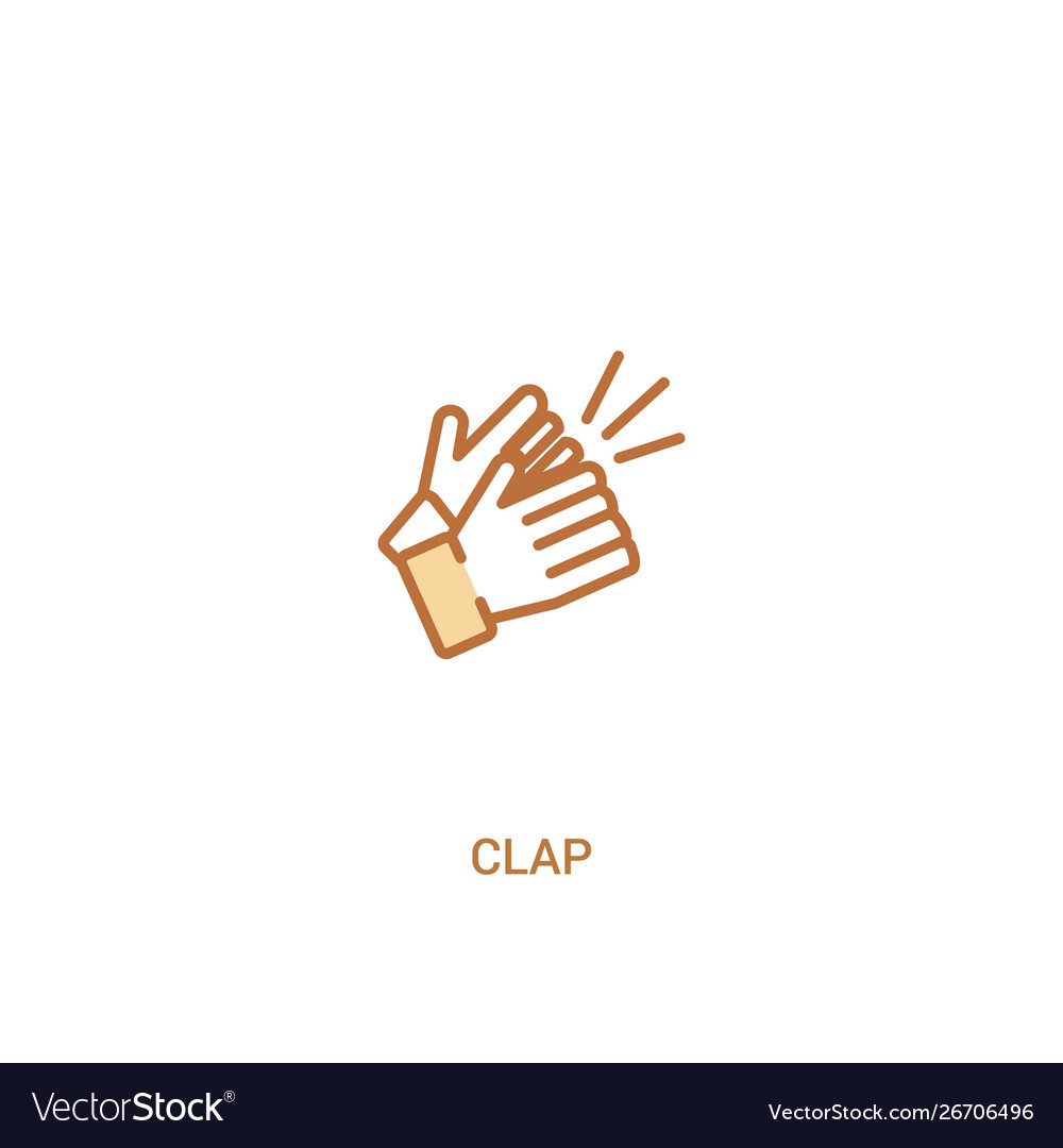 Clap concept 2 colored icon simple line element