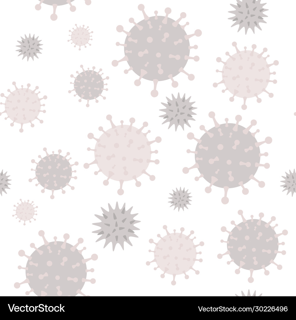 Coronavirus bacteria seamless pattern Royalty Free Vector