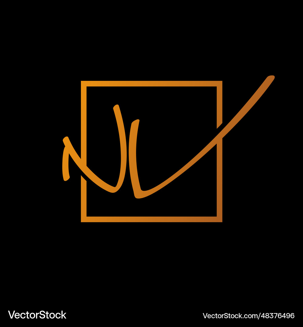 Creative initial letter nv square logo design – Royalty-Free Vector ...