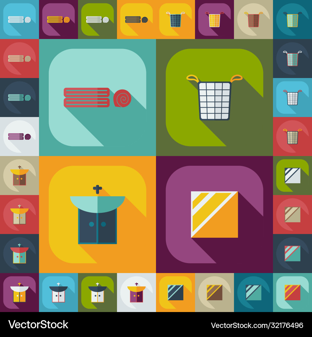Flat concept set modern design with shadow Vector Image