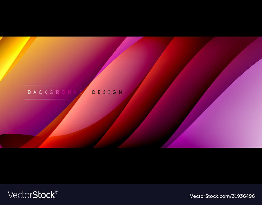 Fluid gradient waves with shadow lines and glowing