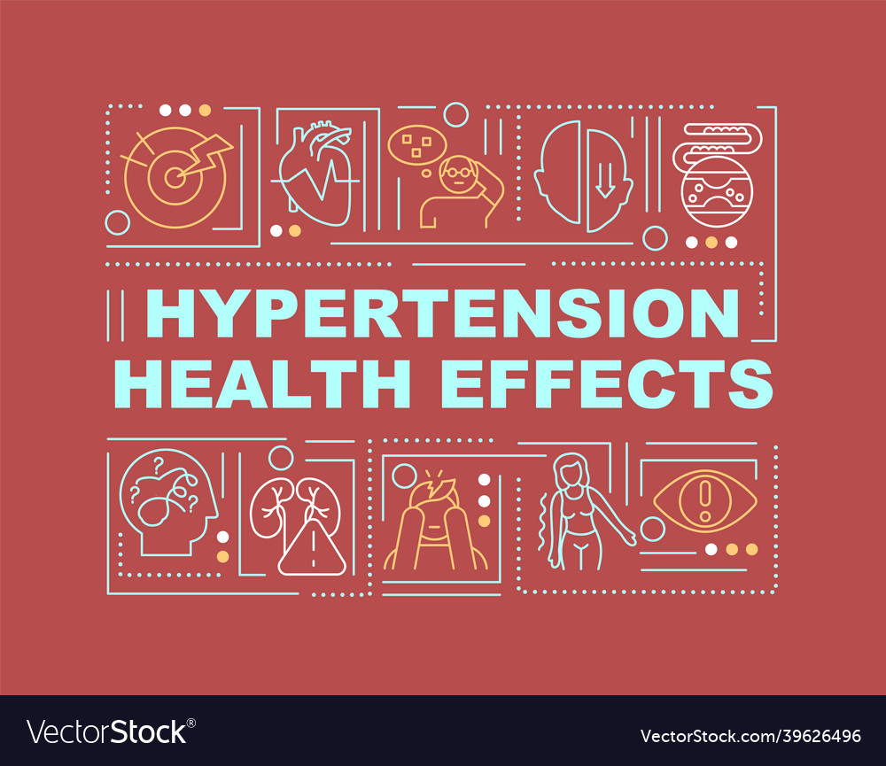 Hypertension health effects word concepts banner