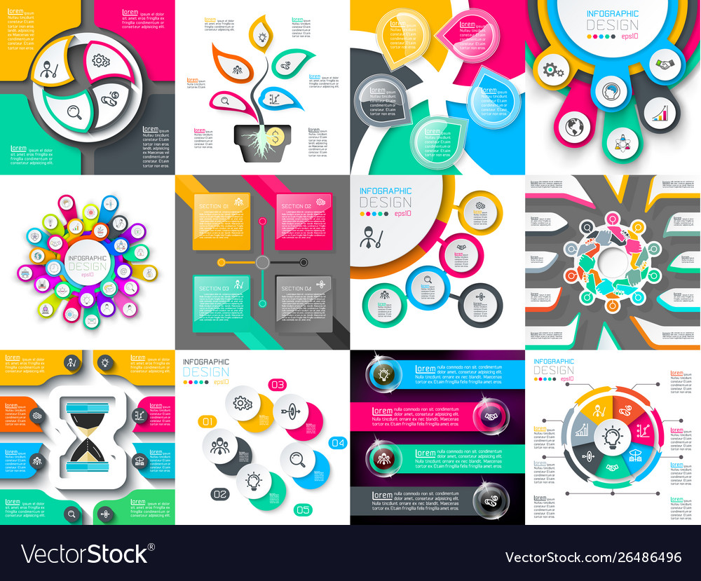 Infographic design sets used for workflow layout vector image Infographic design sets used for workflow layout