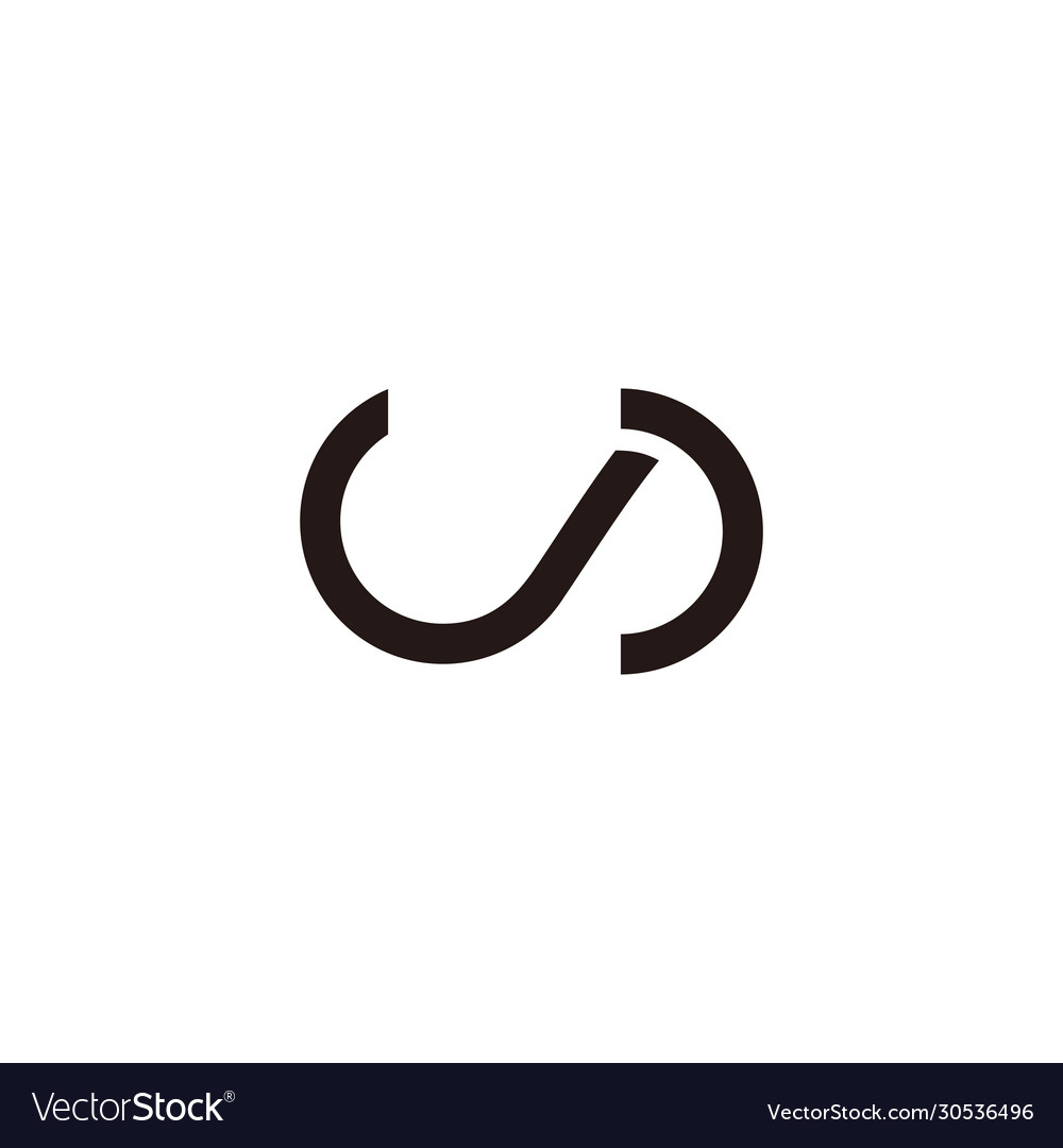 Letter j abstract simple geometric oval shape logo