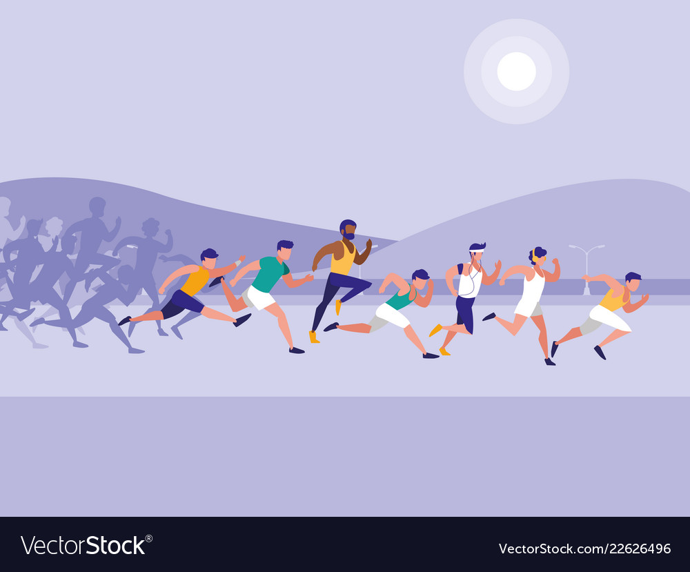 Male athletics race avatar character Royalty Free Vector