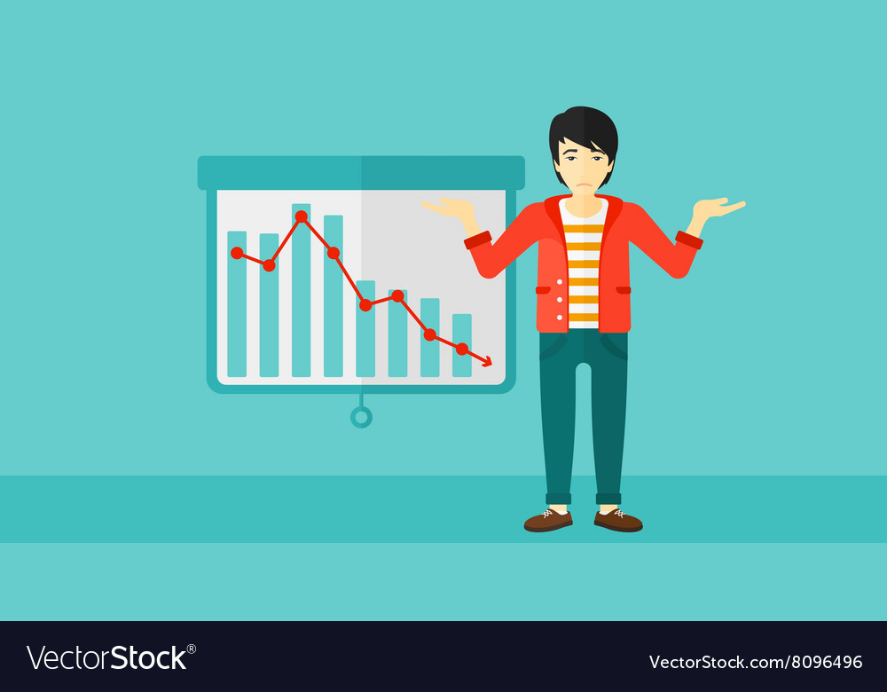 Man with decreasing chart