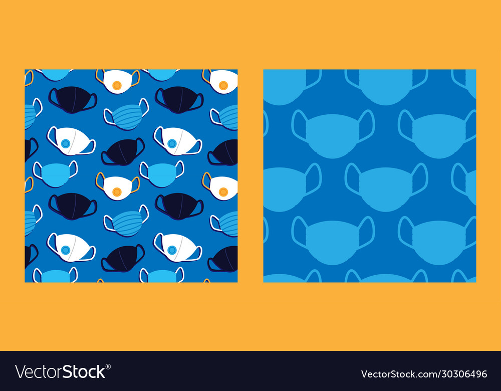 Masks and respirators patterns set Vector Image Masks and respirators patterns set