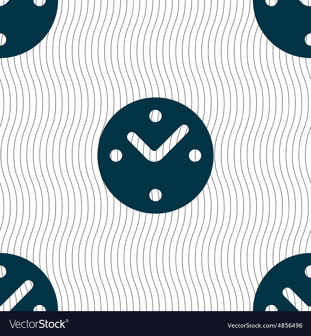 Mechanical clock icon sign seamless pattern